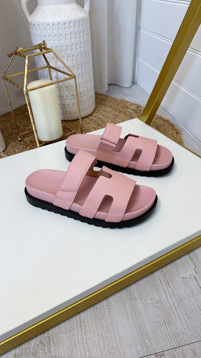 PU Inspired Chunky Sole Sandals - BLUSH PINK