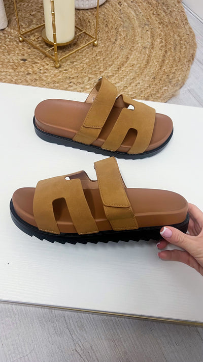 Inspired Chunky Sole Sandals - CAMEL