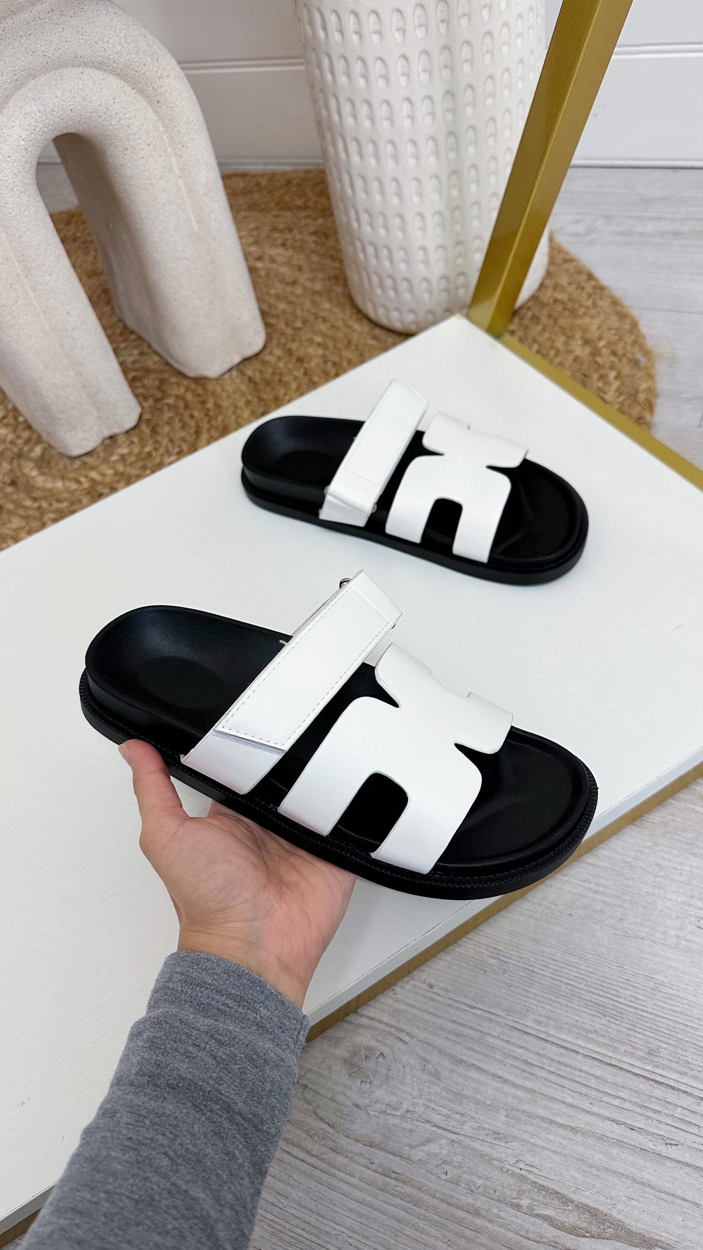 Inspired Chunky Sole Sandals - WHITE