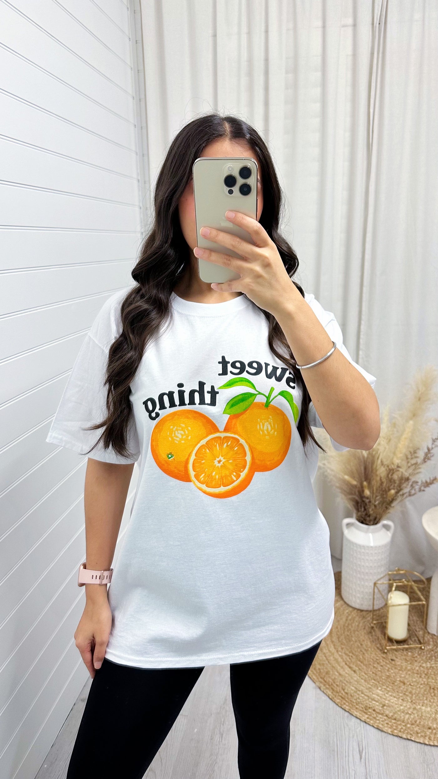 SWEET THING Oversized Oranges T-Shirt - WHITE