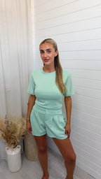Basic Jersey T-Shirt and Shorts Co-Ord - MINT