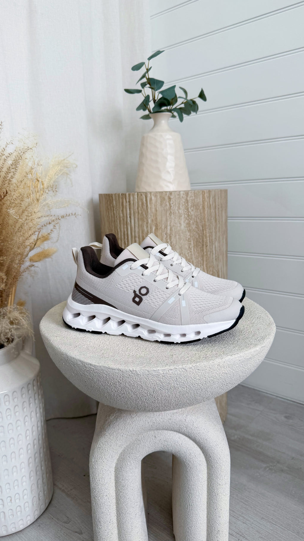 Foam Sole Running Trainers - BEIGE