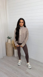 Lightweight Check Bomber Jacket - CREAM/BROWN