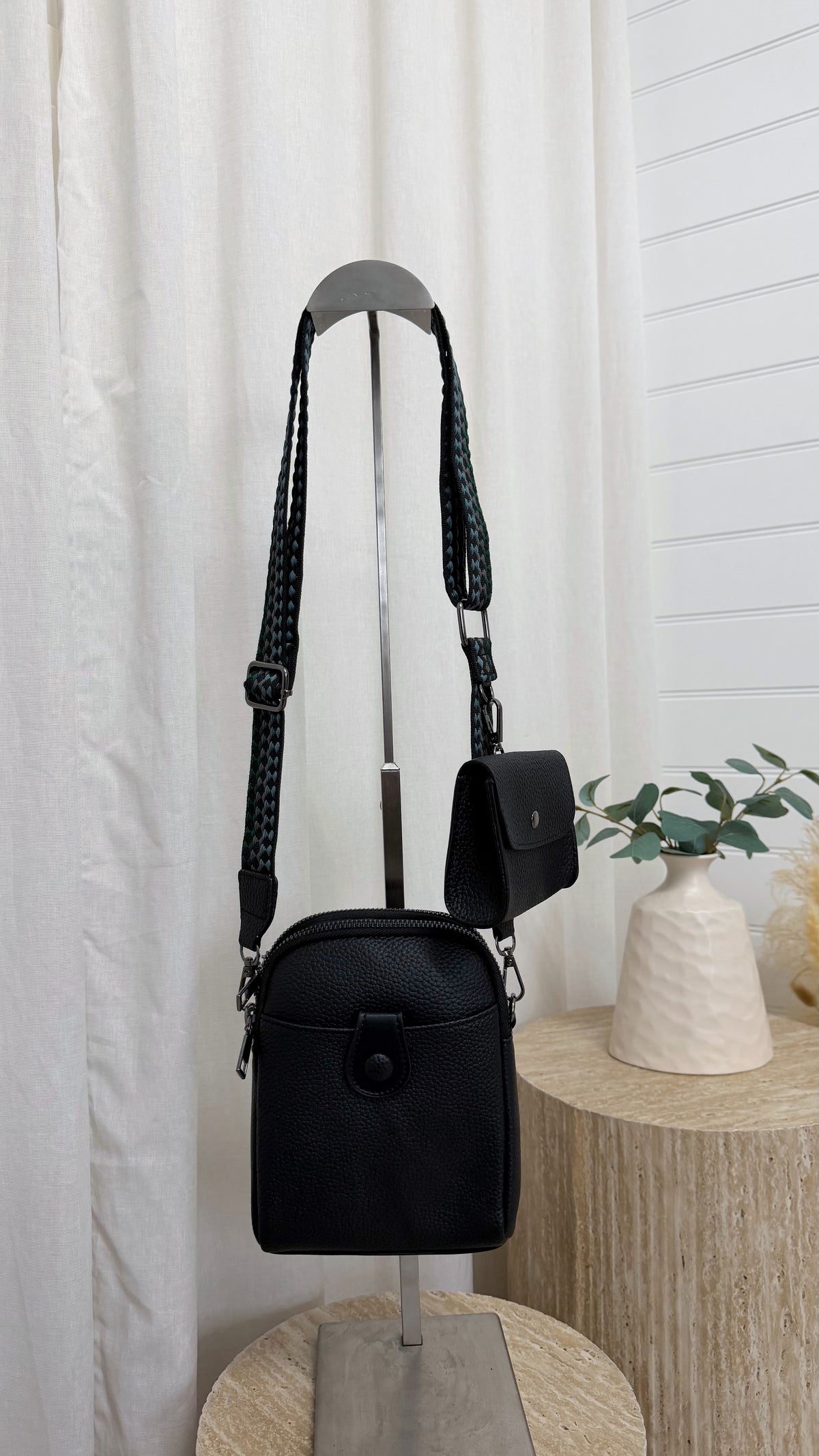 PU Mini Crossbody Bag - BLACK