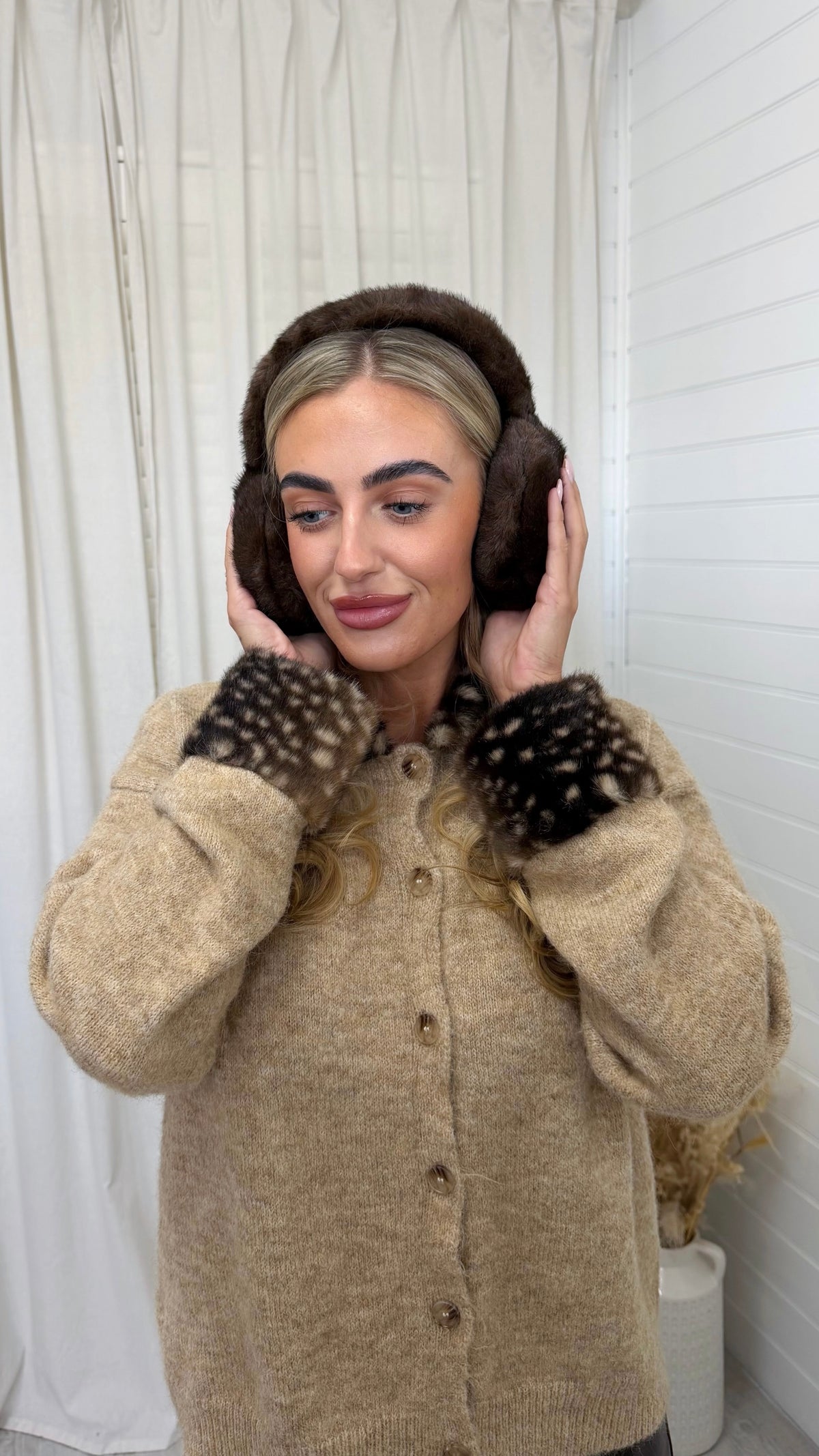 Faux Fur Ear Muffs - BROWN