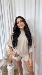 Box Sleeve Soft Cotton T-Shirt - MOCHA