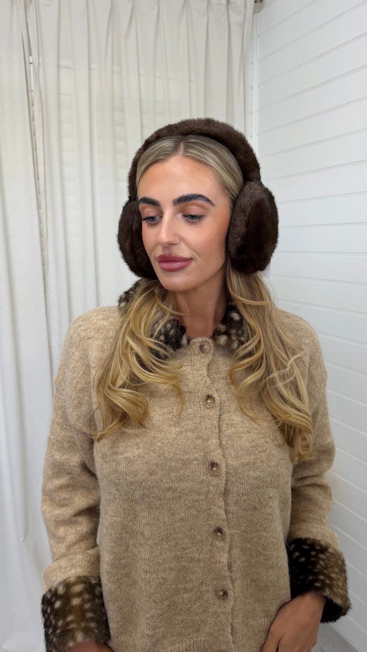 Faux Fur Ear Muffs - BROWN