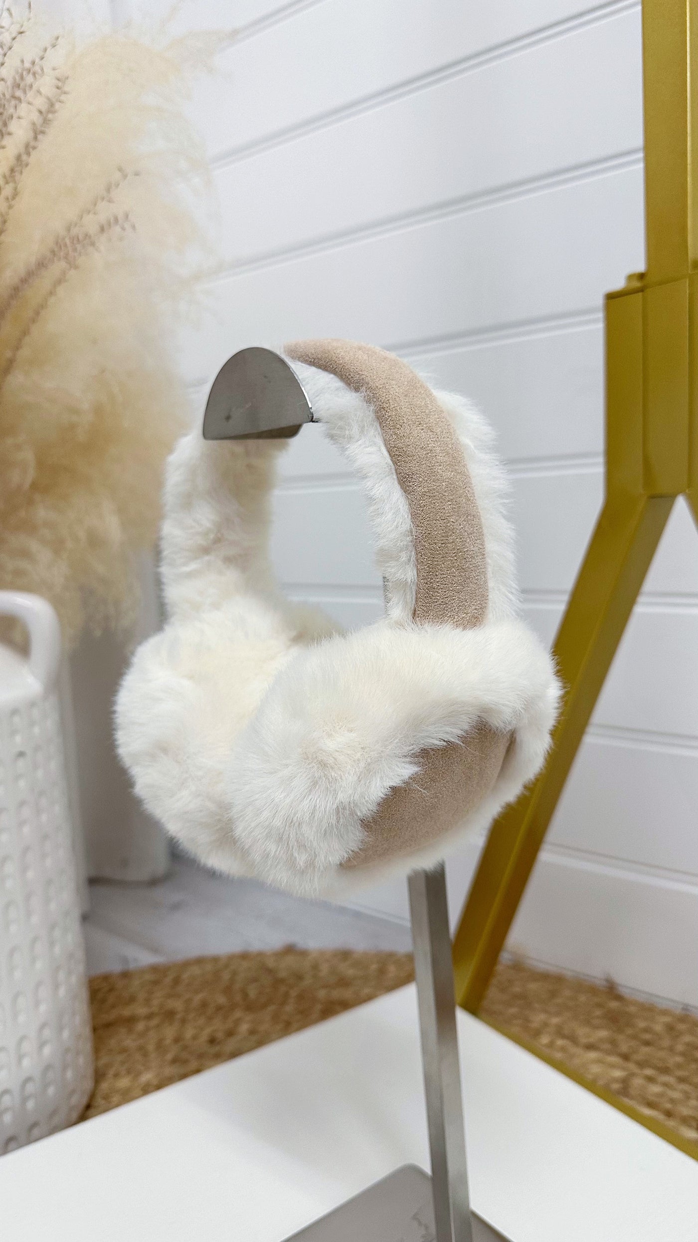 Faux Fur Ear Muffs - BEIGE