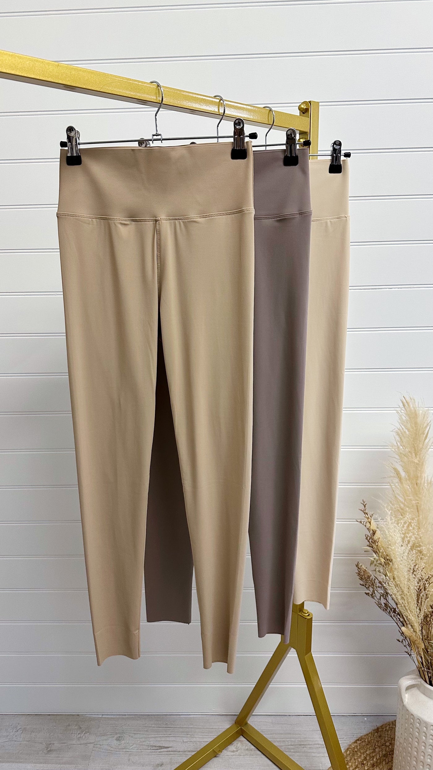 High Waisted Active Leggings - NUDE