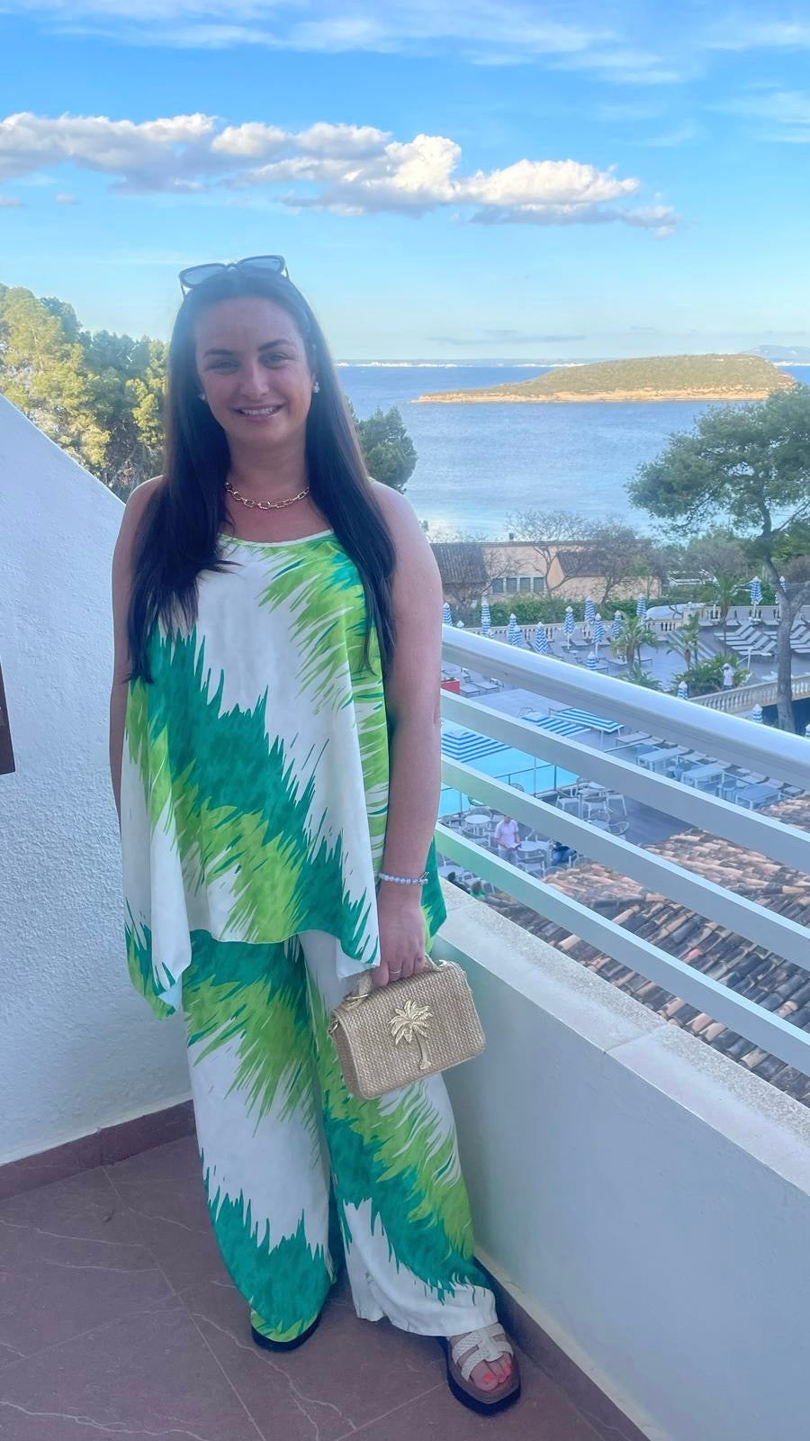 PLUS Watercolour Top and Trousers Co-Ord - GREEN