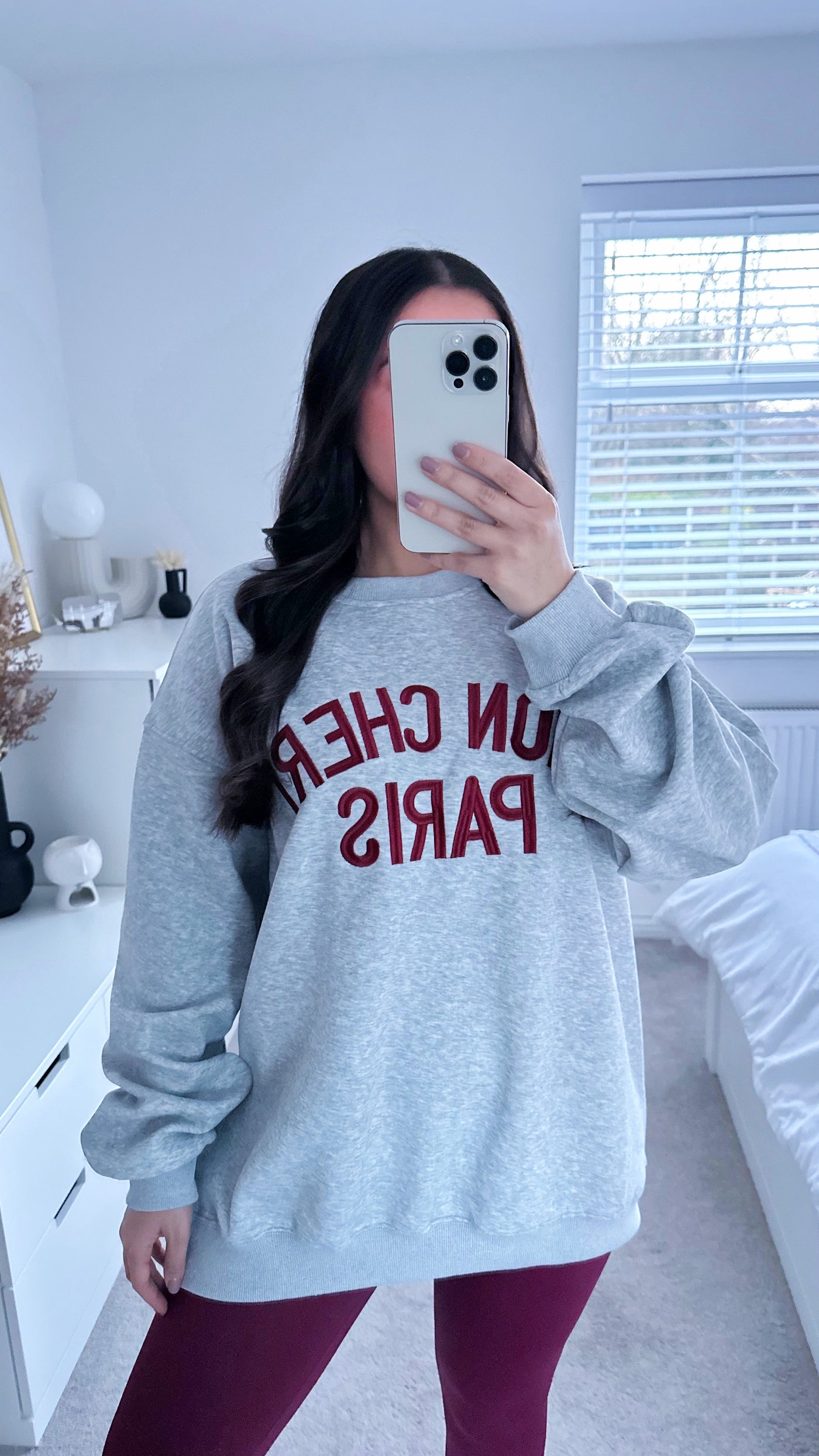 Mon Cheri Embroidered Sweatshirt - GREY