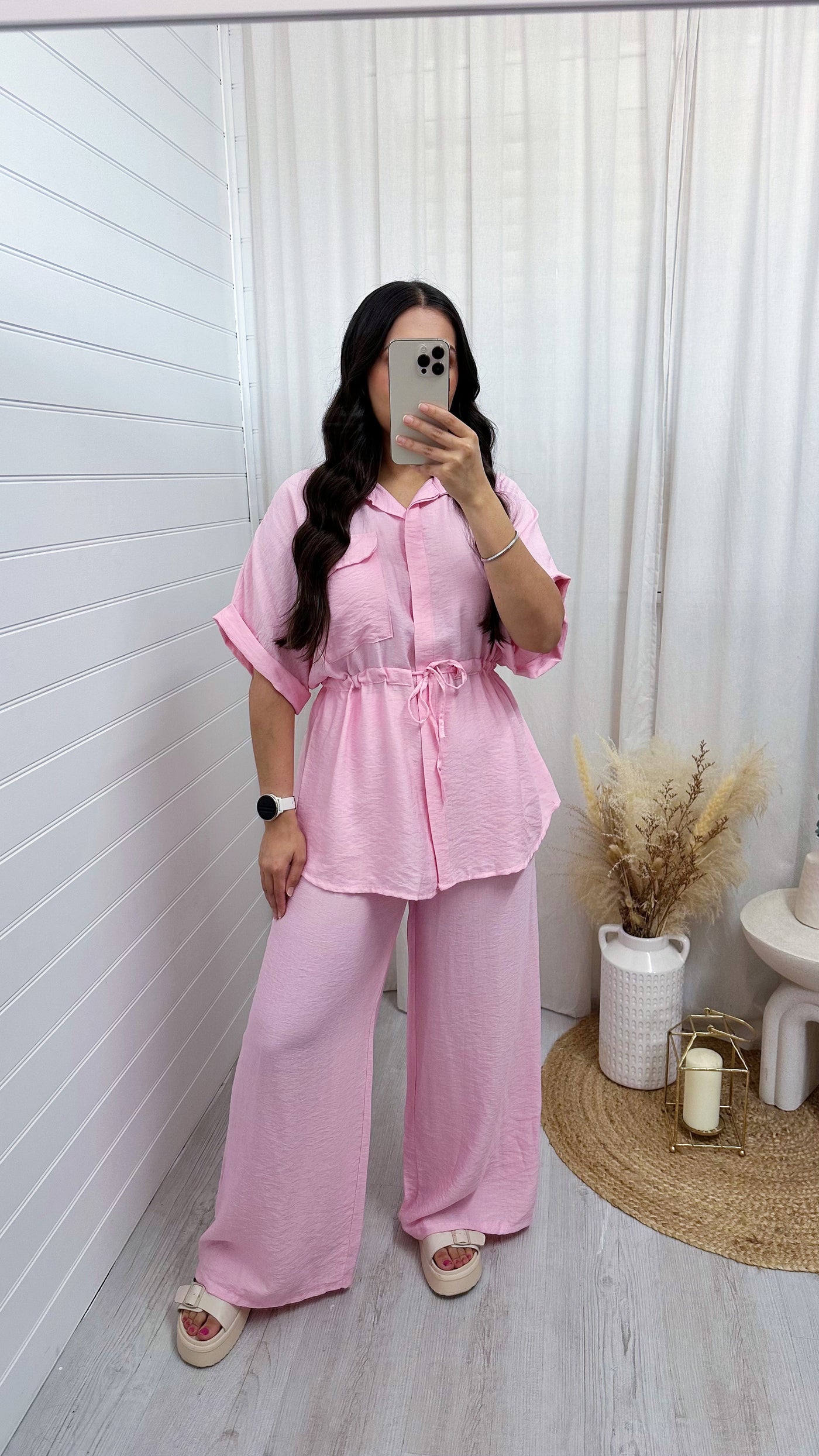 Shacket and Trousers Co-Ord - PINK