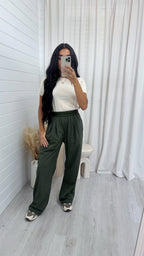 Boxer Waistband Stretchy Trousers - KHAKI
