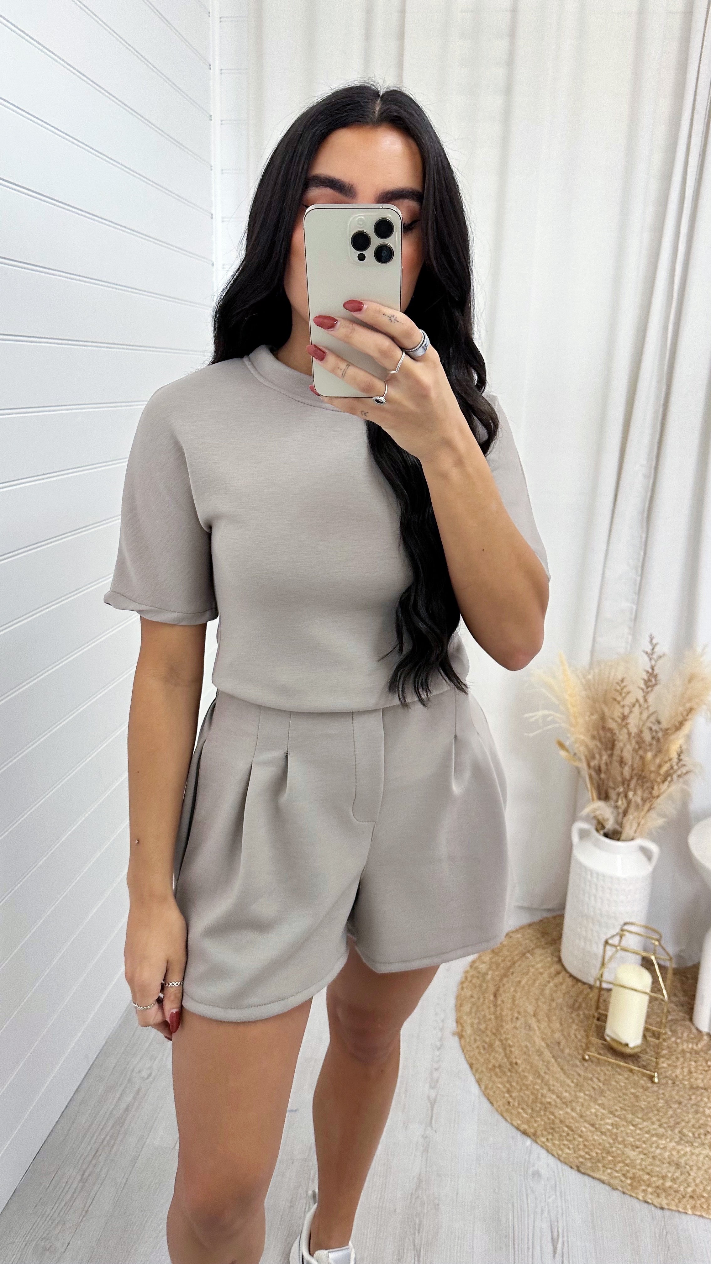 Basic Jersey T-Shirt and Shorts Co-Ord - MOCHA