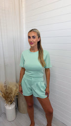 Basic Jersey T-Shirt and Shorts Co-Ord - MINT