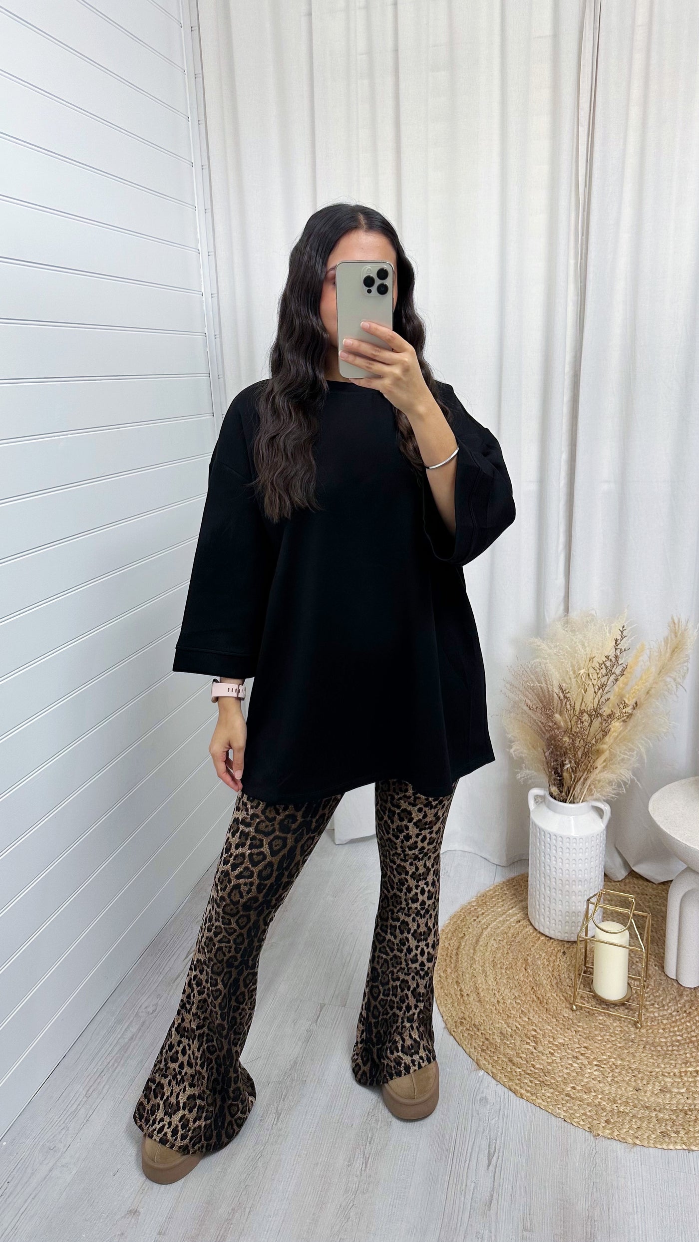 Drop Sleeve Oversized T-Shirt - BLACK