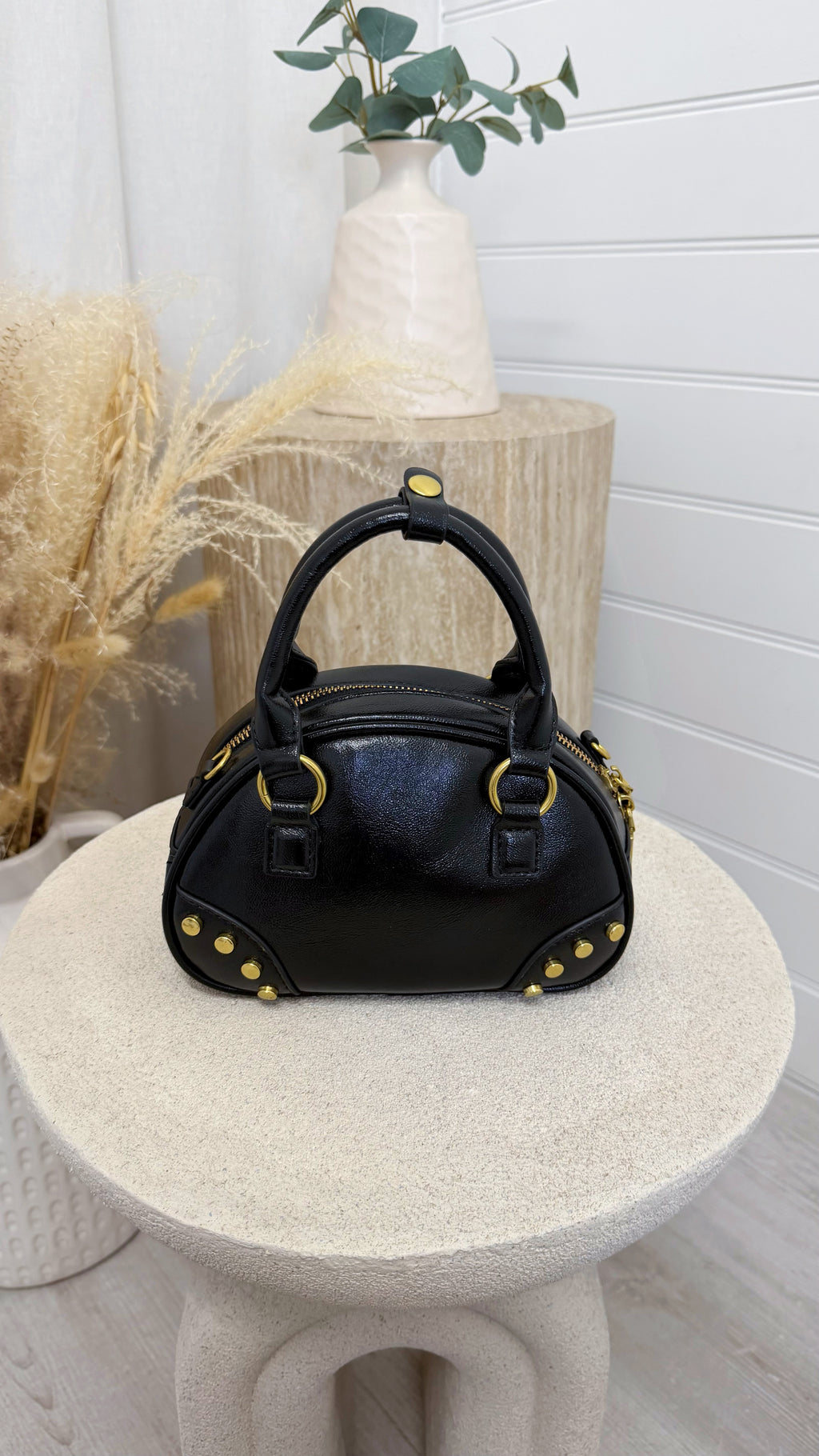 Structured Dome Handbag - BLACK