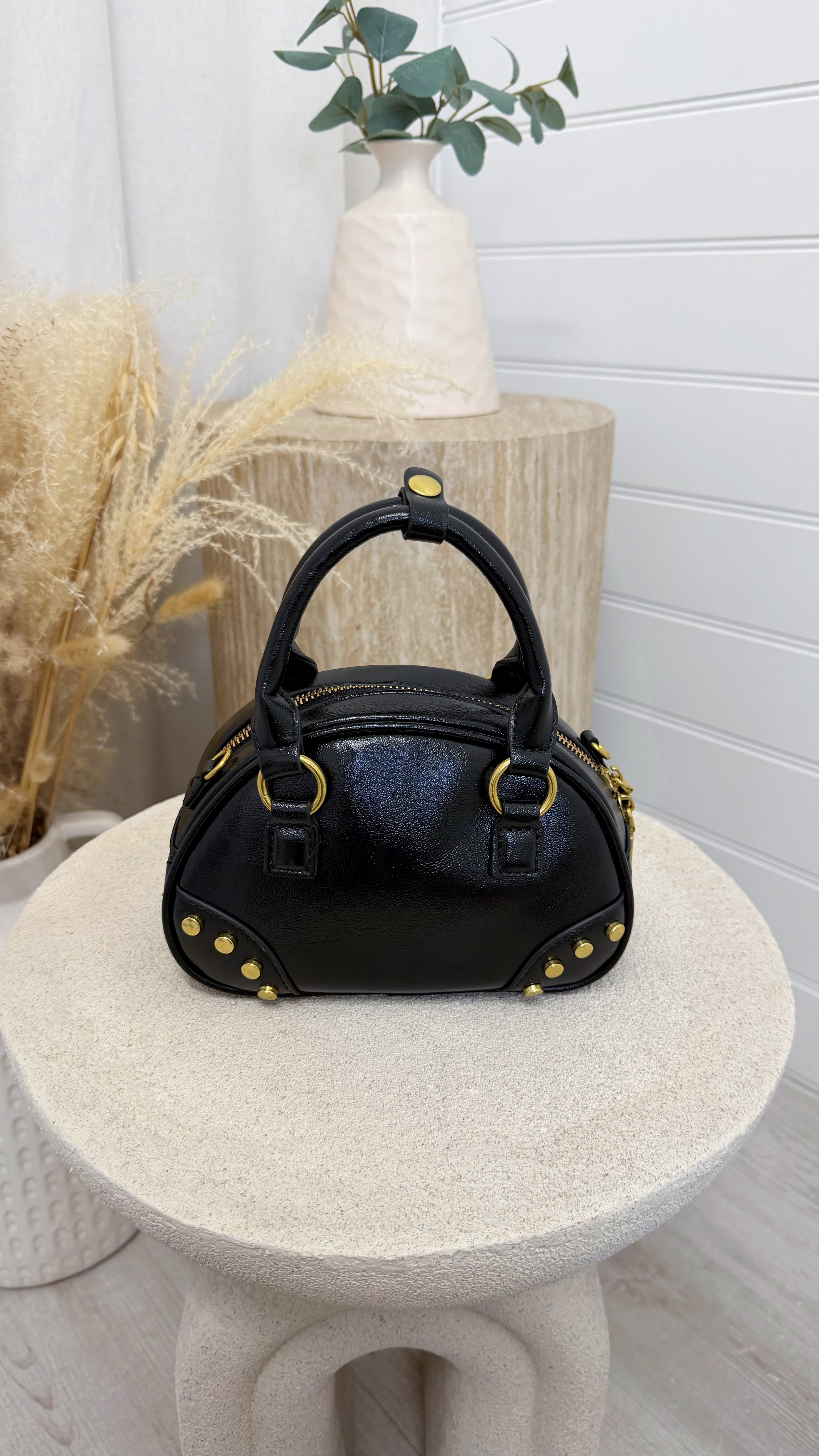 Structured Dome Handbag - BLACK