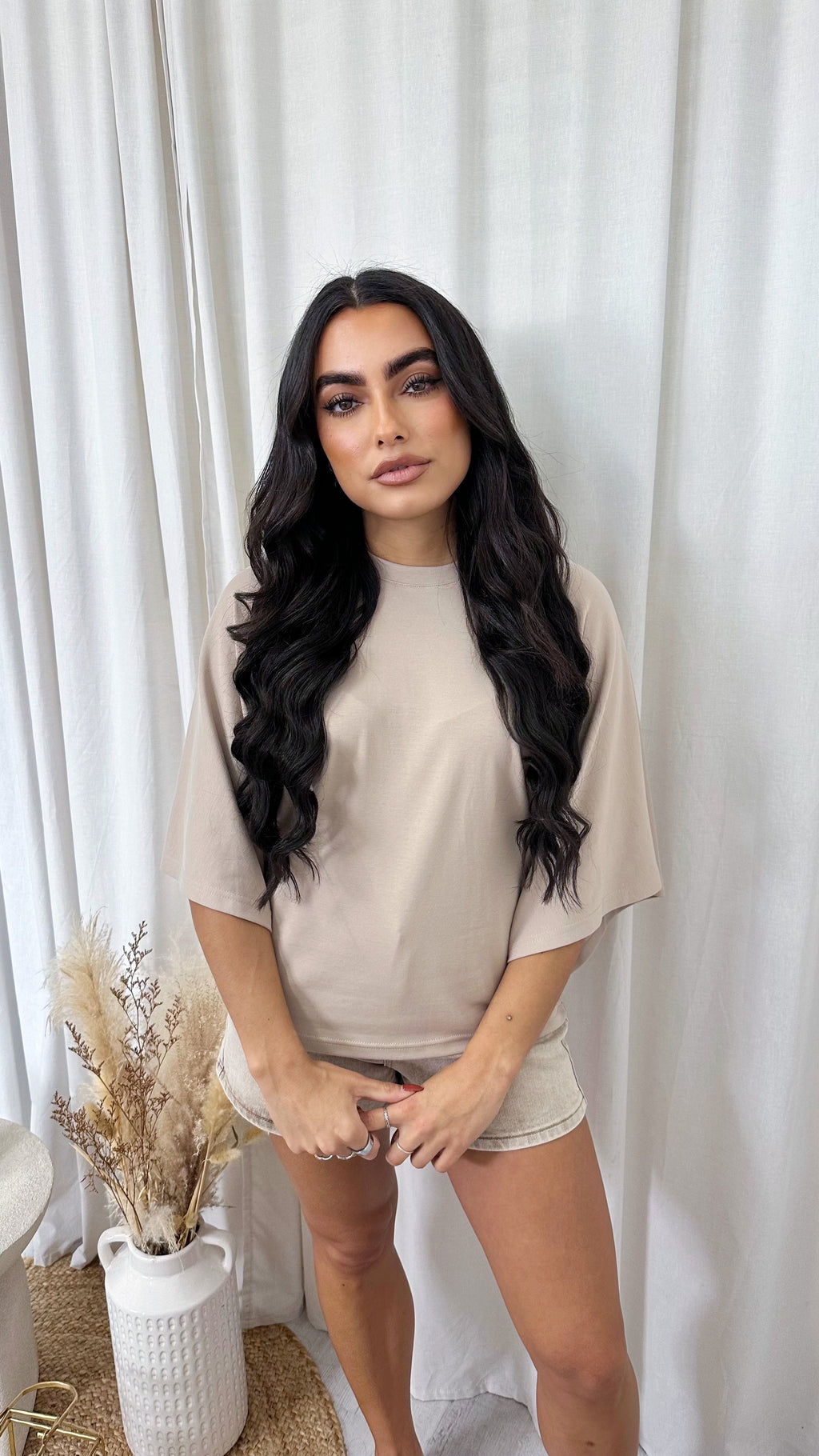 Box Sleeve Soft Cotton T-Shirt - MOCHA