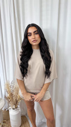 Box Sleeve Soft Cotton T-Shirt - MOCHA