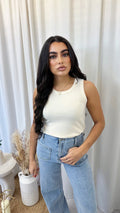 Soft Ribbed Vest Top - CREAM