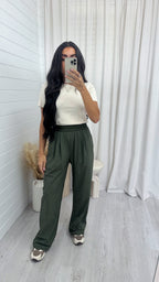 Boxer Waistband Stretchy Trousers - KHAKI