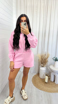 Cropped Jacket and Shorts Co-Ord - PINK
