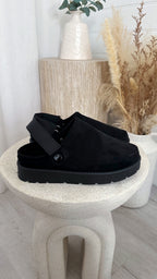 Mule Platform Slippers - BLACK