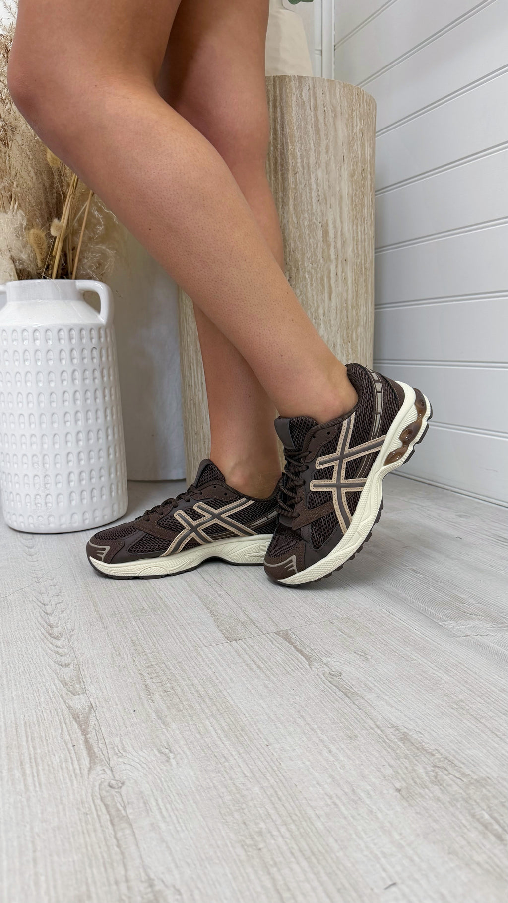 Gum Sole Mesh Trainers - BROWN