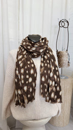 Deer Print Scarf - BROWN