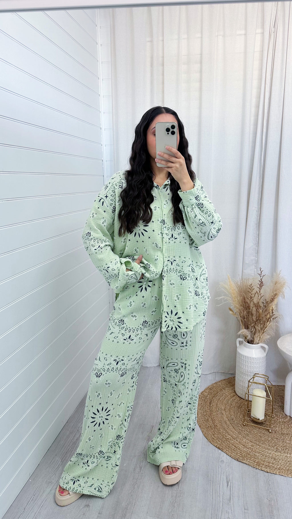 Paisley Cheesecloth Shirt and Trousers Co-Ord - MINT