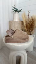 Mule Platform Slippers - KHAKI