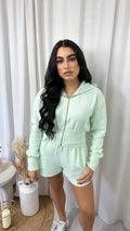 Swirl Monogram Crop Jacket and Shorts Co-Ord - MINT