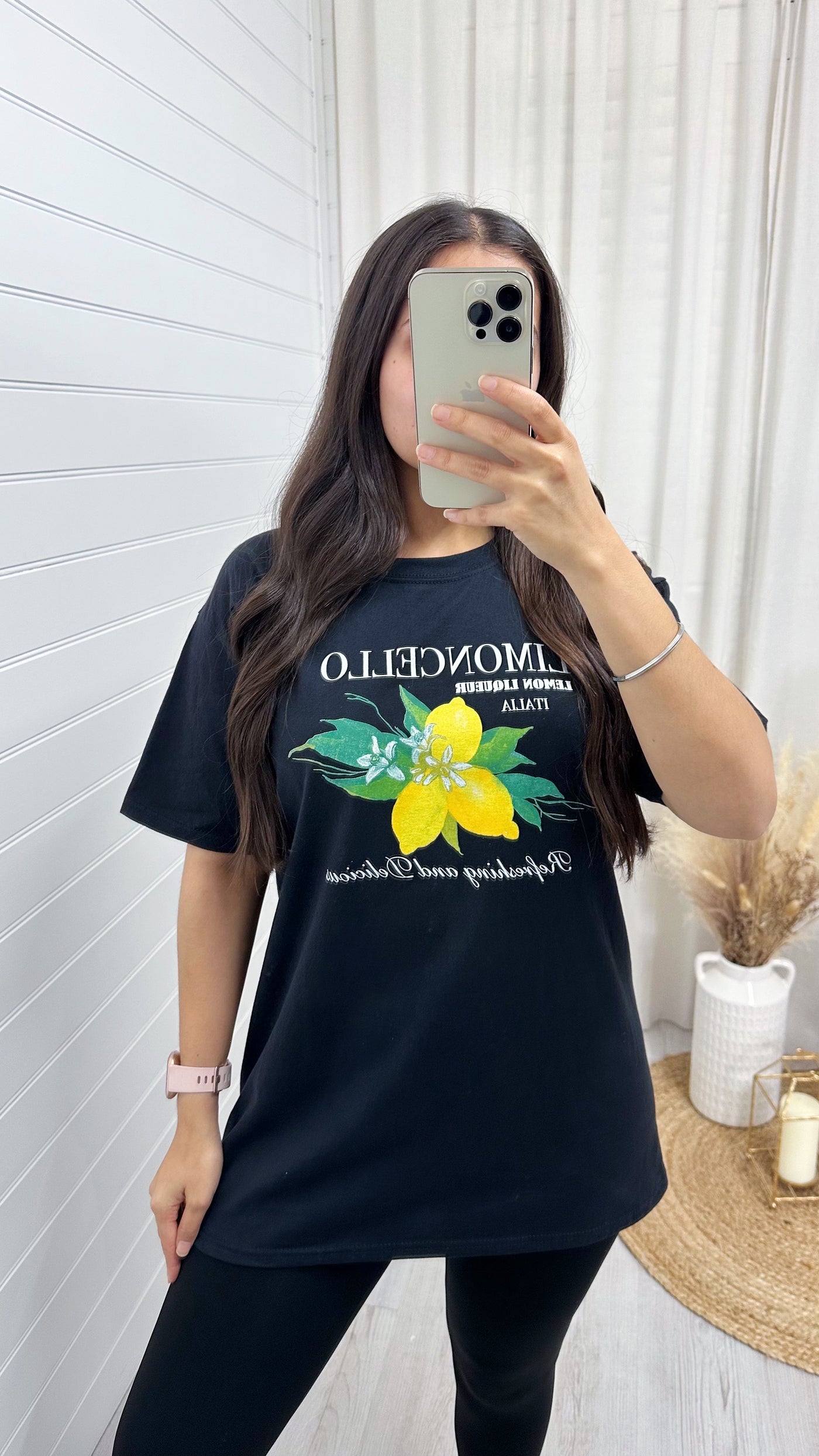 Limoncello Oversized Lemon T-Shirt - BLACK