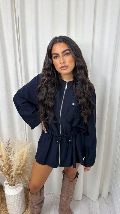 Lightweight Cargo Shacket - NAVY