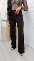 Front Pocket High Waisted Flare Jeans - PLUM