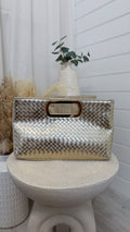 Woven Clutch Bag - GOLD