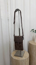 Suede Studded Mini Cross Body Bag - STONE