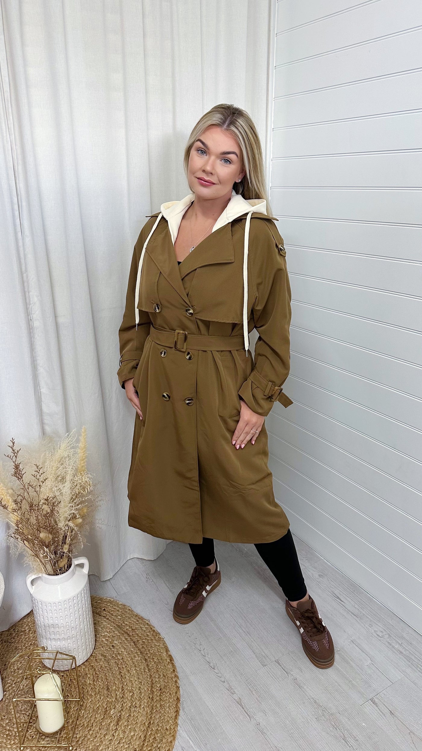 Premium Hooded Lightweight Mac - CAMEL