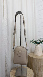 PU Mini Crossbody Bag -  BEIGE
