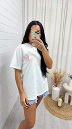Embroided Love Heart T-Shirt - PINK