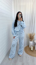 Paisley Cheesecloth Shirt and Trousers Co-Ord - BLUE