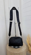 Double Zip Dome Cross Body Bag - BLACK