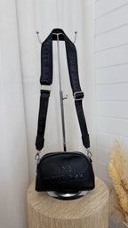 Double Zip Dome Cross Body Bag - BLACK