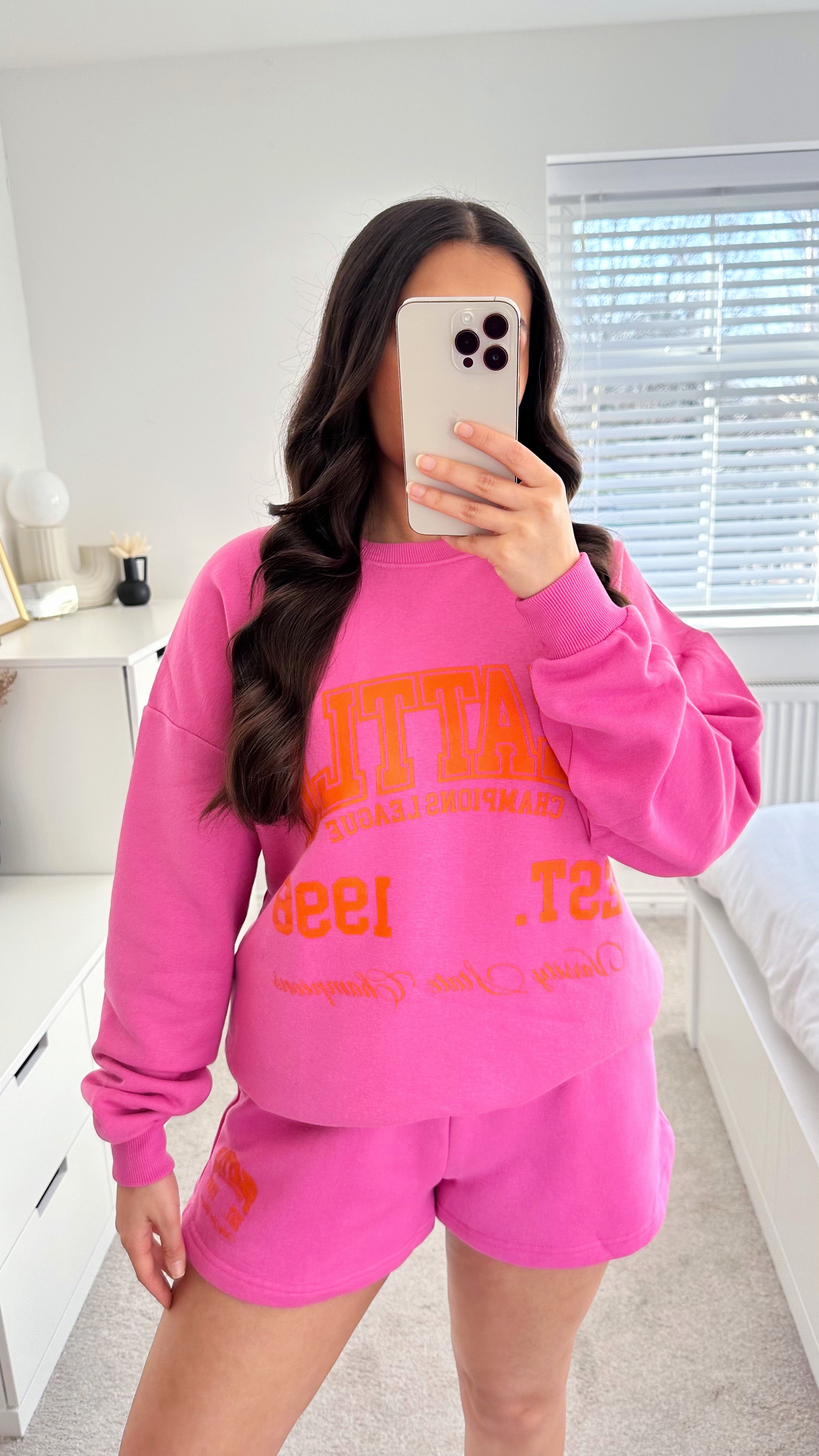 Seattle Sweatshirt and Shorts Co-Ord - PINK