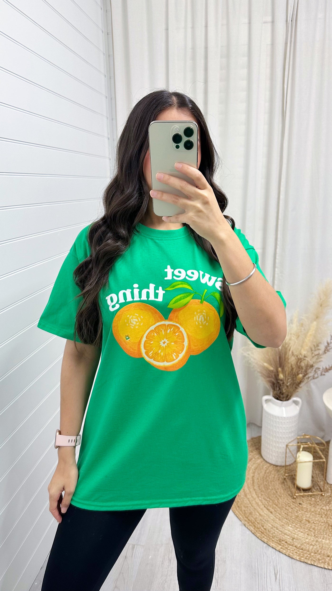 SWEET THING Oversized Oranges T-Shirt - GREEN