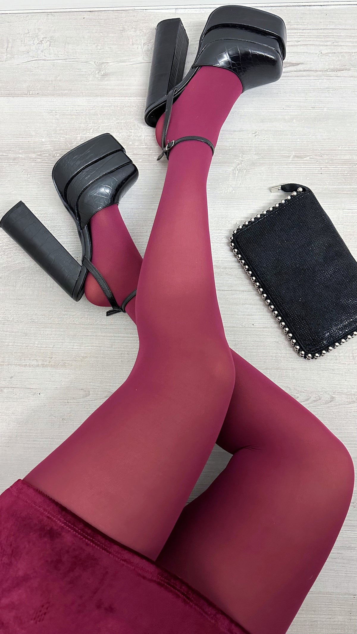 High Stretch Tights - BURGUNDY