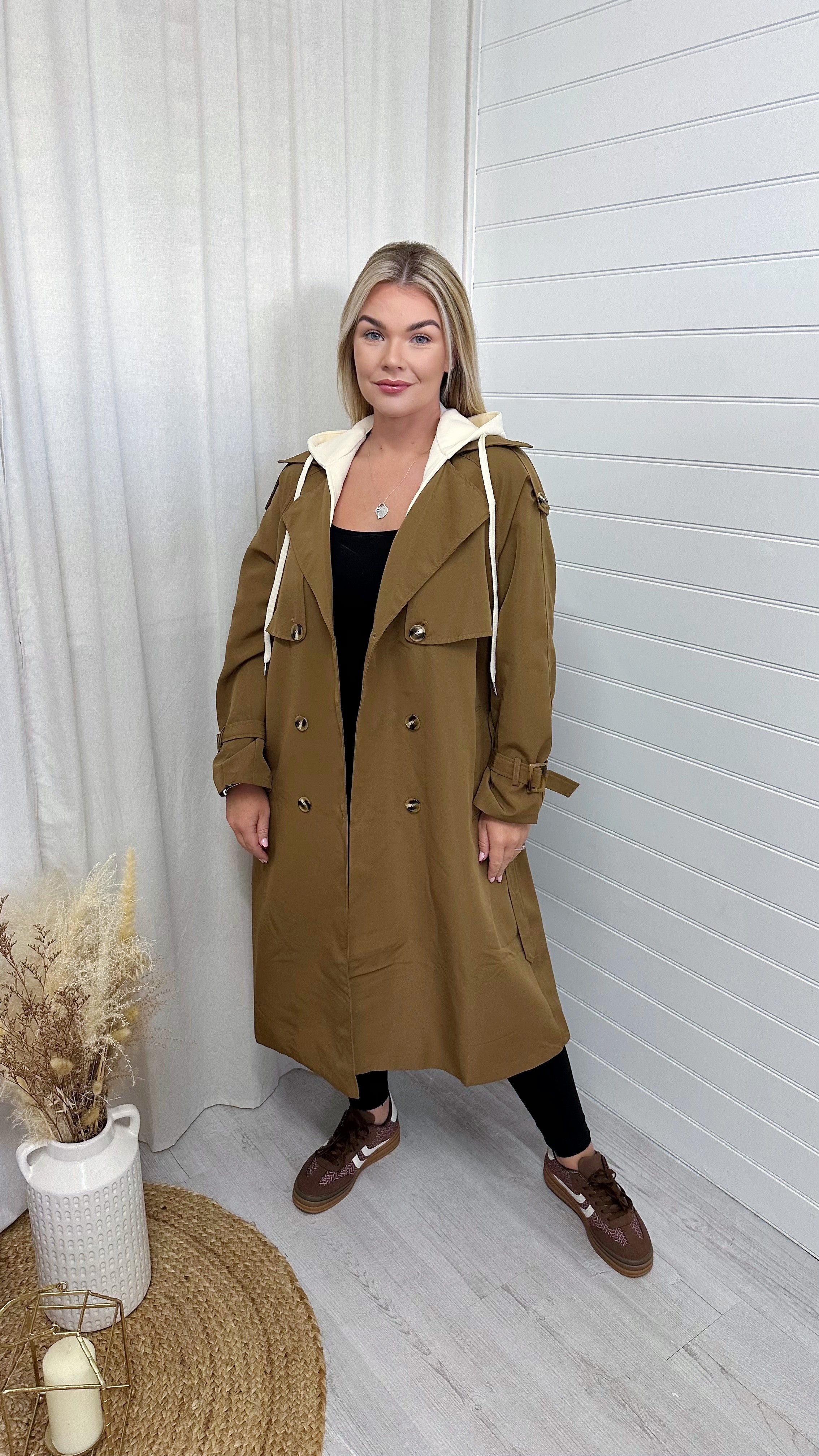 Premium Hooded Lightweight Mac - CAMEL