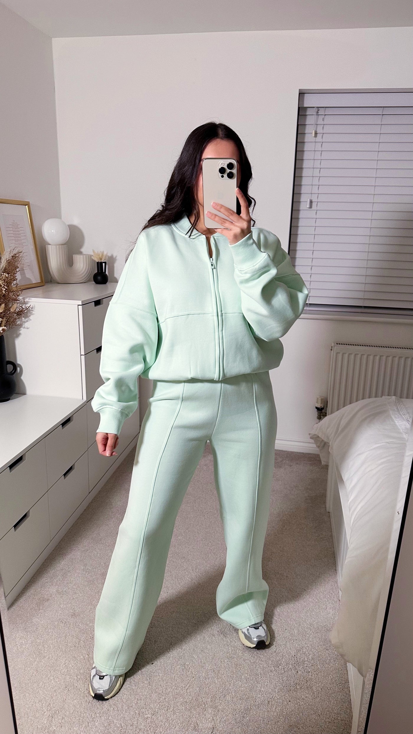 Bomber Jacket and Seam Front Joggers Tracksuit - MINT