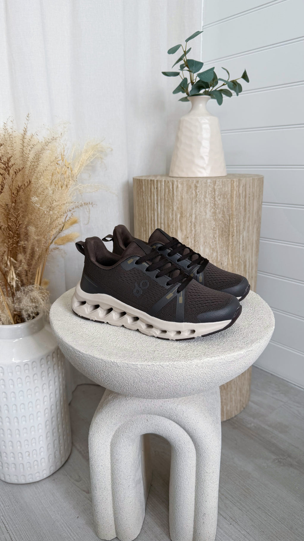 Foam Sole Running Trainers - BROWN